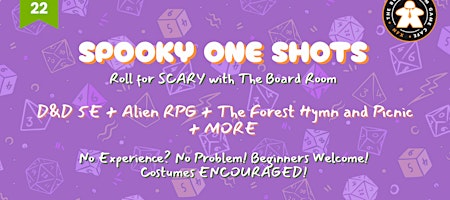 Spooky RPG One-Shots at the Board Room Game Cafe!
