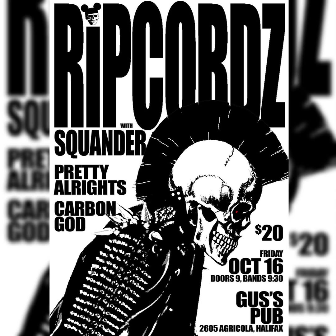 The Ripcordz with Squander Punx, Pretty Alrights & Carbon God