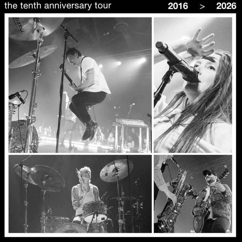 July Talk tenth-anniversary tour poster photos.